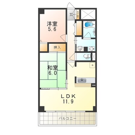 喜連瓜破駅 徒歩12分 5階の物件間取画像